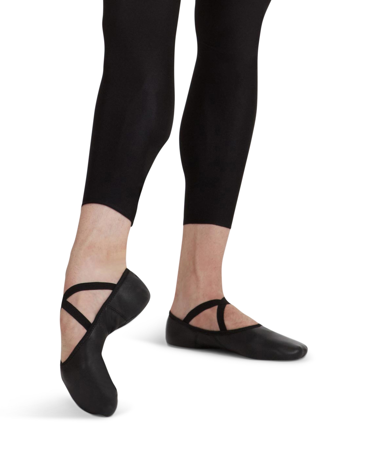 Men's Leather Romeo Ballet Shoe - Black