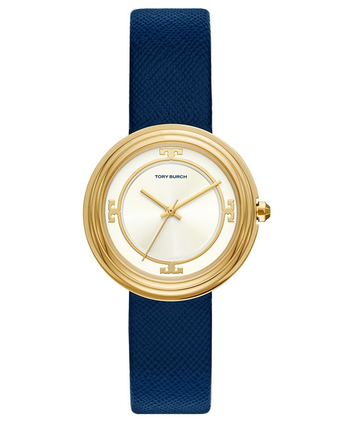 Tory Burch Robinson Quartz Blue Dial Blue Leather Strap Watch for Women - TBW1511 main image 0