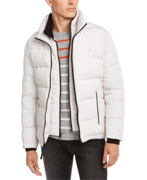Calvin Klein Men's Full-zip Puffer Coat, Created For Macy's In Frost ...