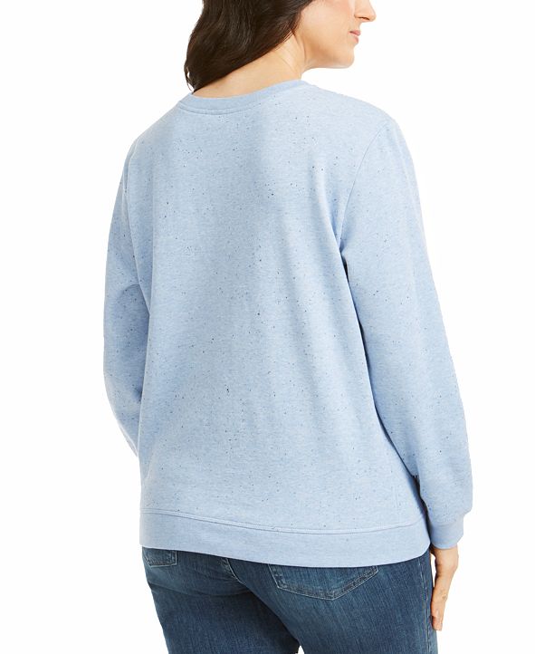 Karen Scott Heathered Fleece Crewneck Sweatshirt, Created for Macy's