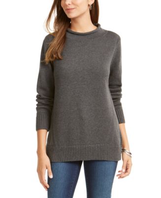 Karen Scott Cotton Mock-Neck Sweater, Created for Macy's - Macy's