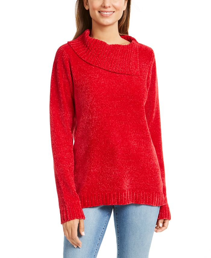 Karen Scott Women's Chenille Cowlneck Sweater, Created for Macy's - Macy's