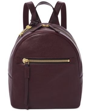 Fossil Megan Leather Backpack In Fig/gold | ModeSens