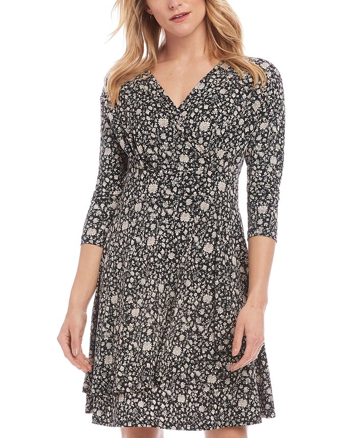 Karen Kane Floral Faux Wrap Dress Macy s