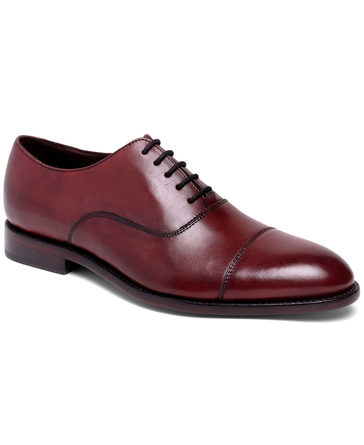 Men's Clinton Cap-Toe Leather Oxfords - Burnished Dark Brown