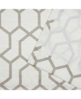 Hexa Geometric Print Hidden Tab Top Curtain Panel Pair, 54" X 96"