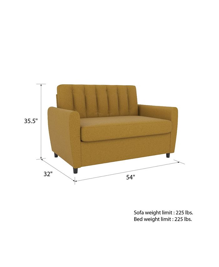 Novogratz Collection Novogratz Brittany Sleeper Sofa With Certipur Us Certified Memory Foam