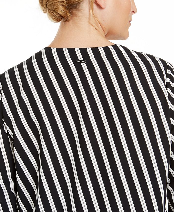 Anne Klein - Plus Size Striped Blouse