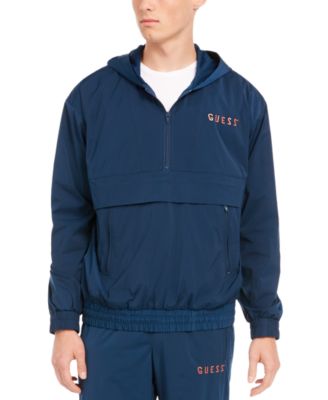 guess hooded logo windbreaker