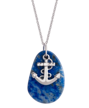 image of Pendant Necklace with Anchor Charm in Sterling Silver