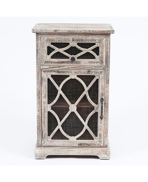 Luxen Home Rustic Wood And Metal Small Console Cabinet Reviews Furniture Macy S