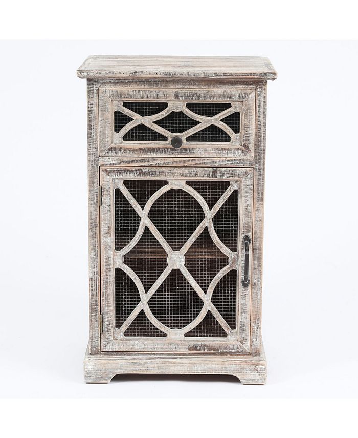 Luxen Home Rustic Wood and Metal Small Console Macy's