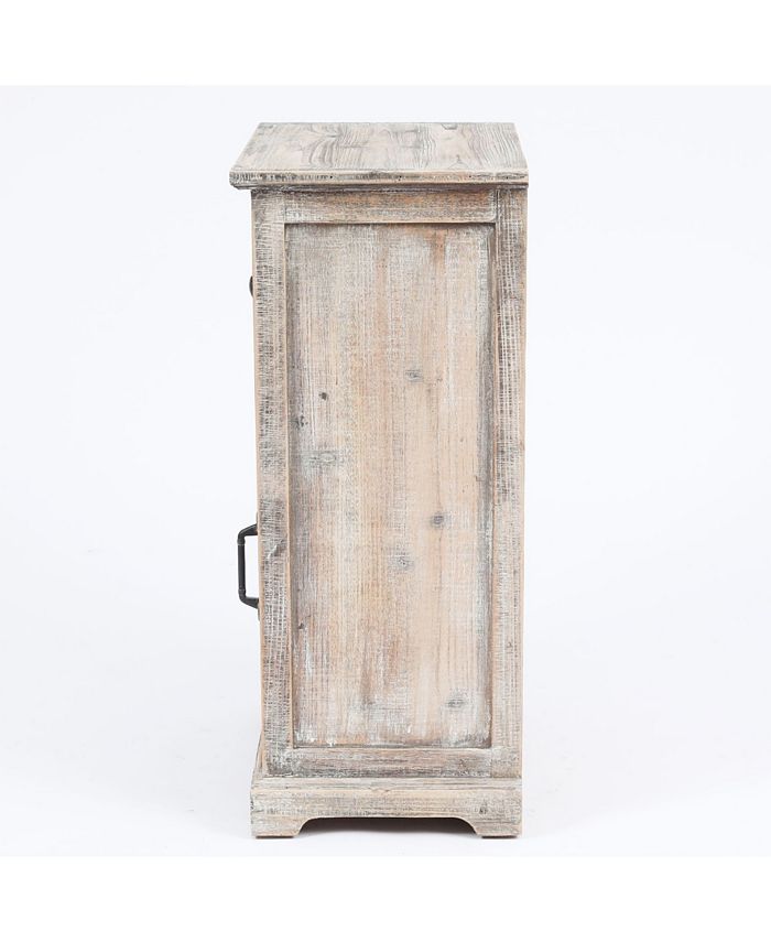 Luxen Home Rustic Wood and Metal Small Console Macy's