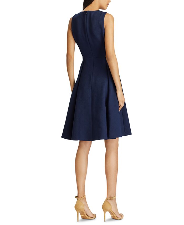 Lauren Ralph Lauren Petite Sleeveless Ponte Fit & Flare Dress - Macy's