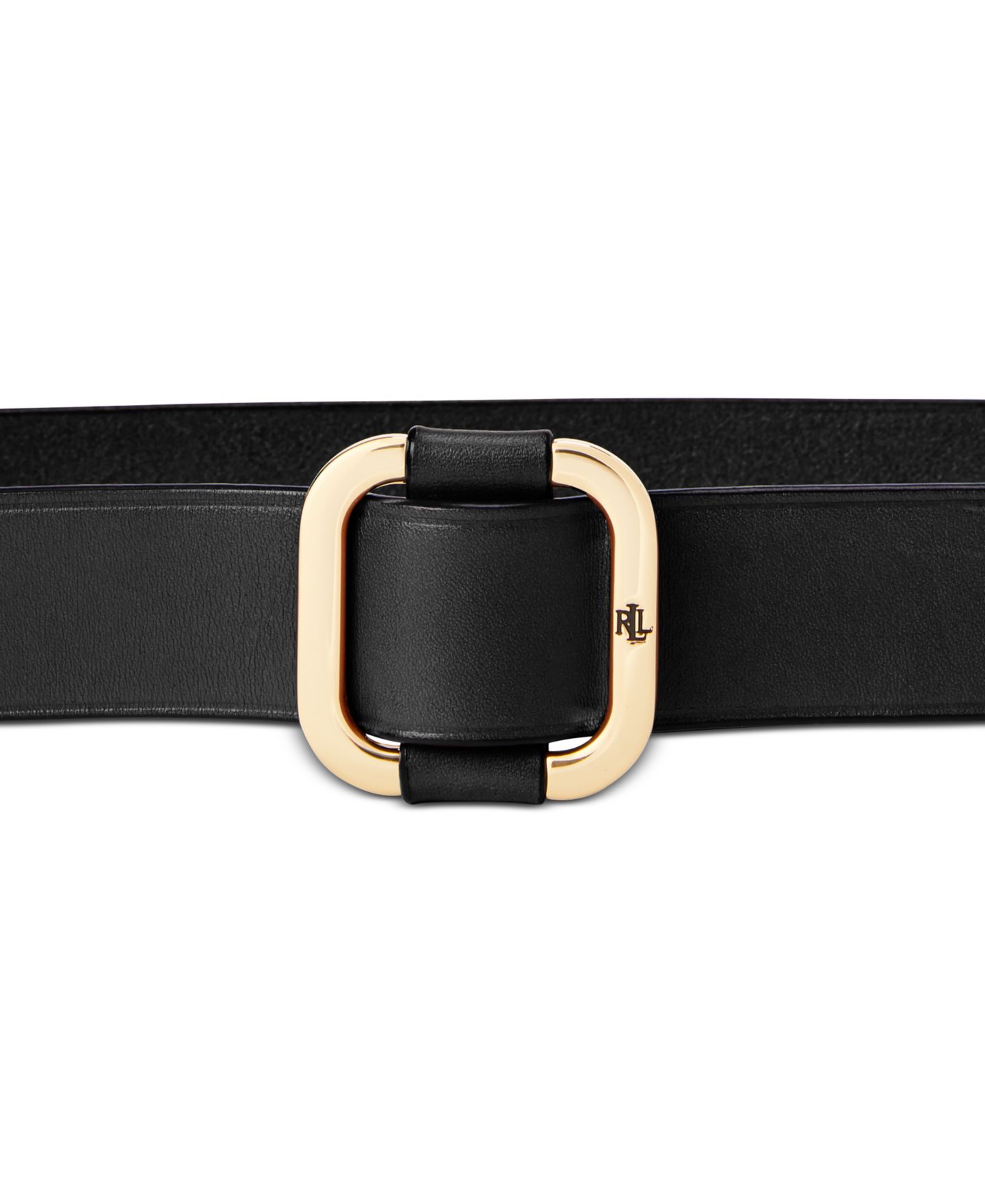 Женский ремень Lauren Ralph Lauren Leather Slide-Buckle, цвет: Чёрный / Латунный — фото 2