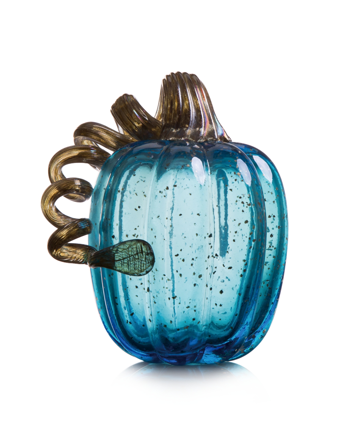 Glitzhome Glass Pumpkin In Blue