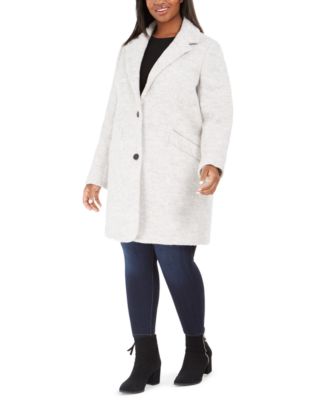 plus size boucle coat