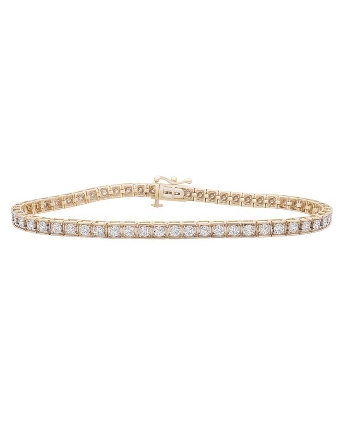 Macy's - Diamond Miracle Plate Tennis Bracelet (1 ct. t.w.) in 10k Gold or White Gold