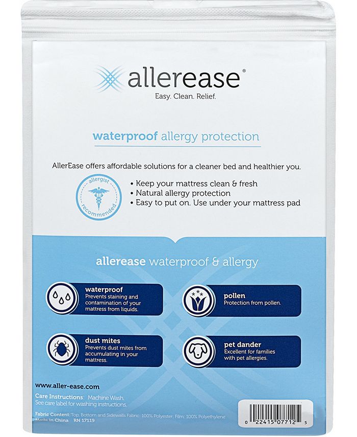 AllerEase Waterproof Allergy Protection Zippered Mattress Protector ...