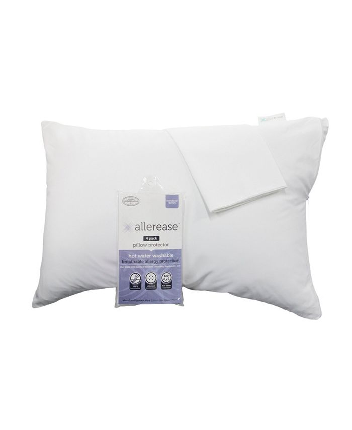 AllerEase Hot Water Washable Zippered Standard/Queen Pillow Protector 2 ...