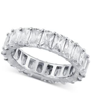 image of Diamond Emerald-Cut Eternity Band (4 ct. t.w.) in 14k White Gold
