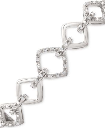 Macy's - Diamond Chain Link Bolo Bracelet (1/10 ct. t.w.) in Sterling Silver