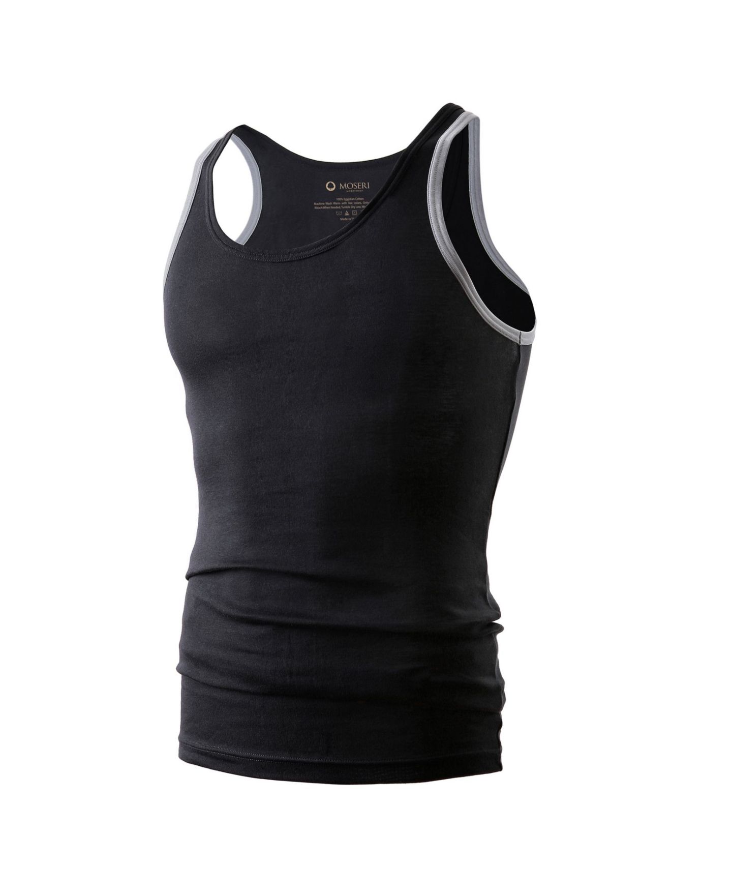 Мужские топы MOSERI Egyptian Cotton Tank - 2 Pack, цвет: Чёрный — фото 1