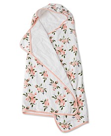 Watercolor Roses Cotton Muslin Big Kid Hooded Towel