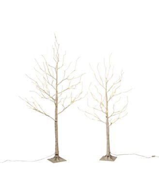 Gerson & Gerson - 4-Foot High Electric Birch Tree with Mini LED Lights