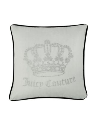 Juicy Couture - Velvet Gothic Rhinestone Crown 20" x 20" Throw Pillow