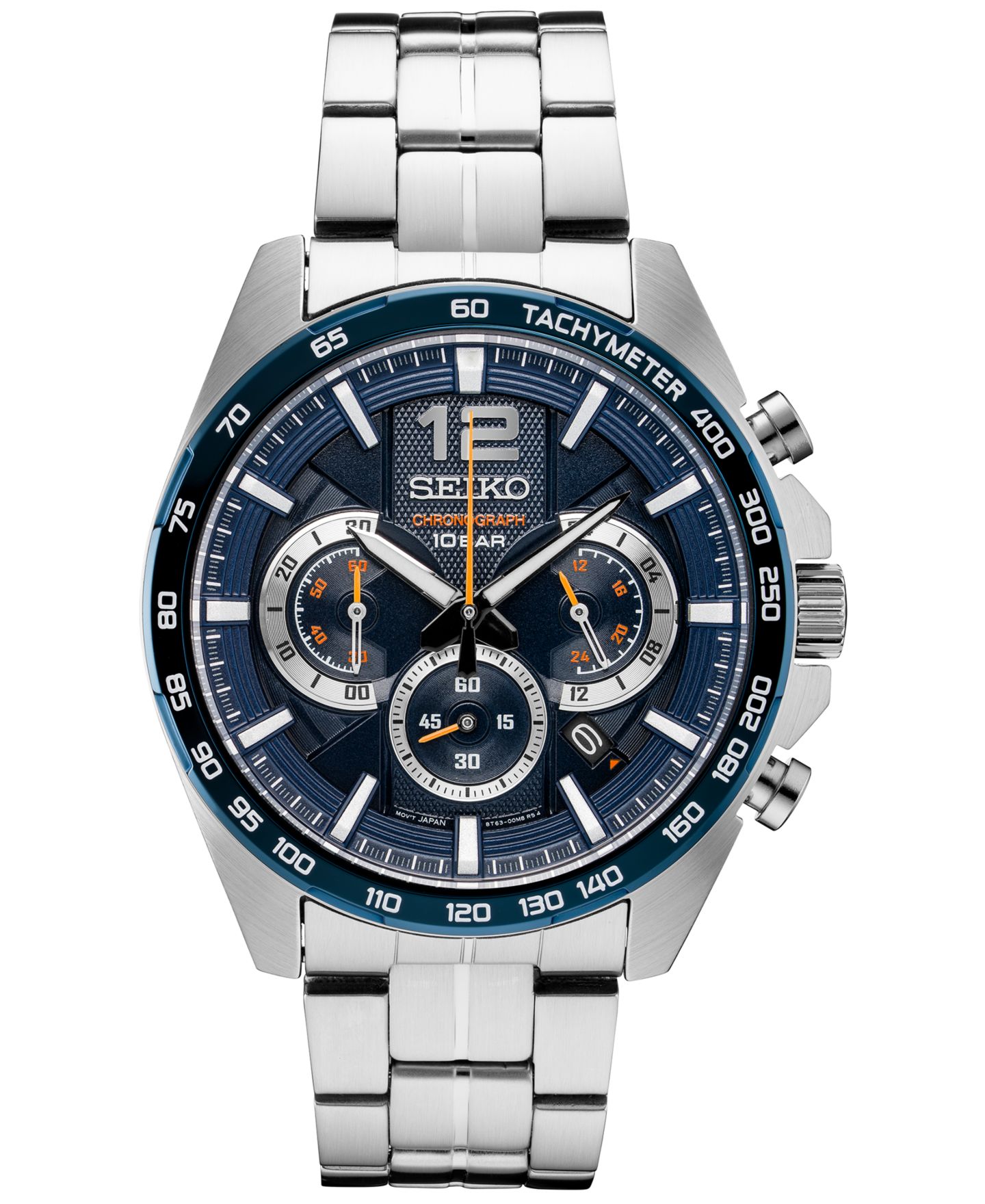 Мужские часы Seiko Essentials Chronograph Stainless Steel Bracelet Watch 43.9mm — фото 1