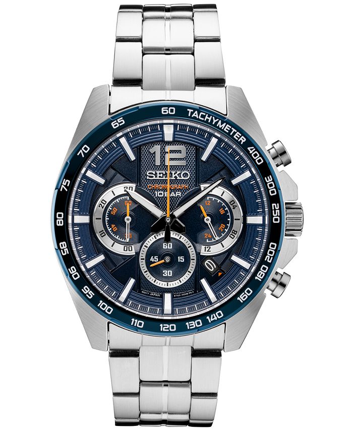 Seiko Men's Essentials Chronograph Stainless Steel Bracelet Watch  &  Reviews - All Watches - Jewelry & Watches - Macy's