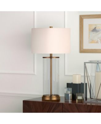 Rowan Table Lamp In Glass And Antique Brass