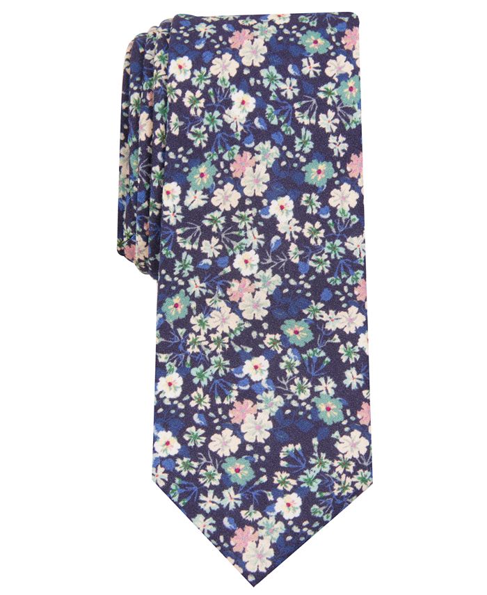 Bar III Men's Snyder Skinny Floral Tie, Created for Macy's - Macy's