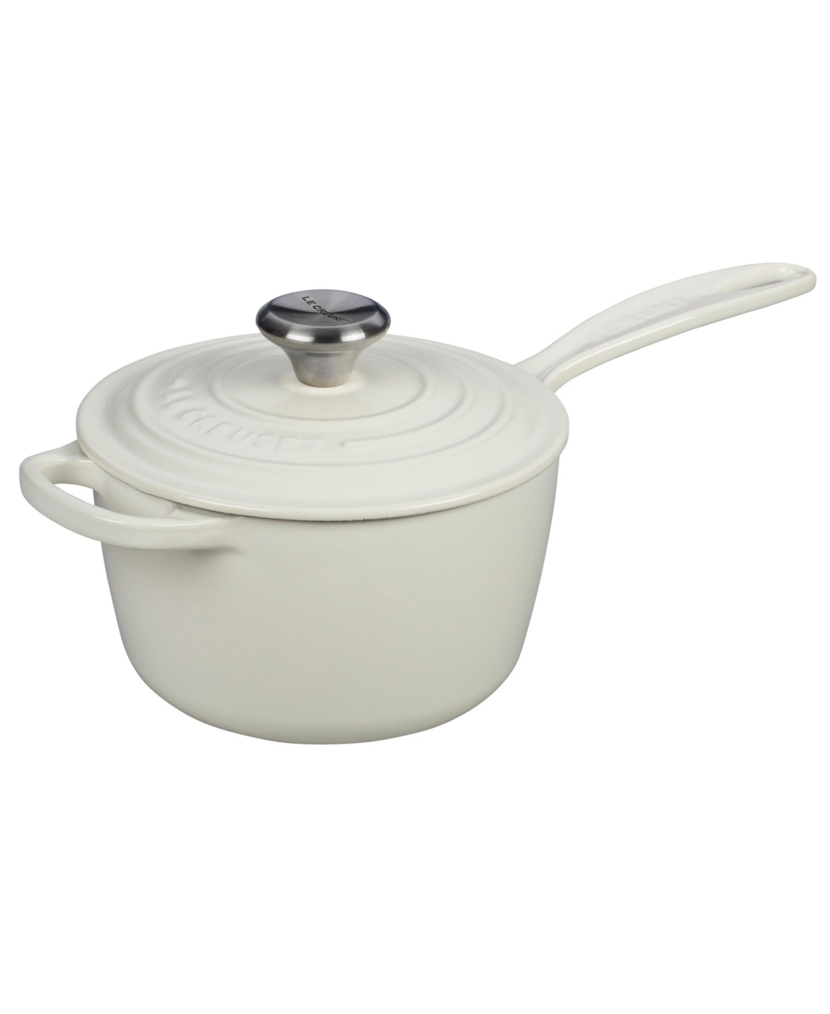 Le Creuset 1.75 Quart Enameled Cast Iron Saucepan With Lid In White