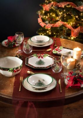 Christmas Tree Figural Tartan Serving Tray