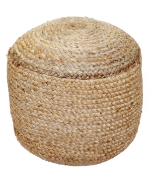 St. Croix 20" Woven Jute Pouf In Natural