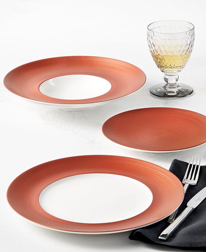 all over 9.5 oz Premium Porcelain Villeroy & Boch Manufacture Glow Coupe Deep Plate Copper