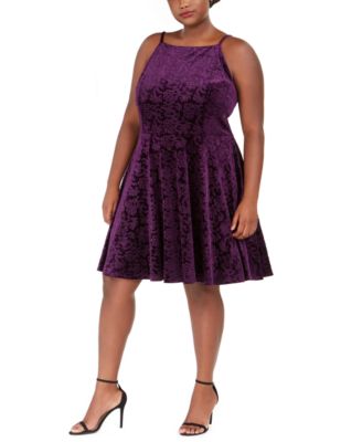 macy's plus size purple dresses