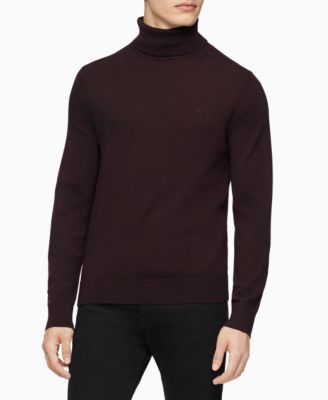 calvin klein men's merino wool turtleneck sweater