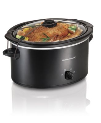 Hamilton Beach Slow Cooker With Stoneware And Glass Lid, Matte Black, 3  Quart