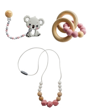 3 Stories Trading Tiny Teethers Infant 3 Piece Silicone And Beech Wood Teething Gift Set Koala