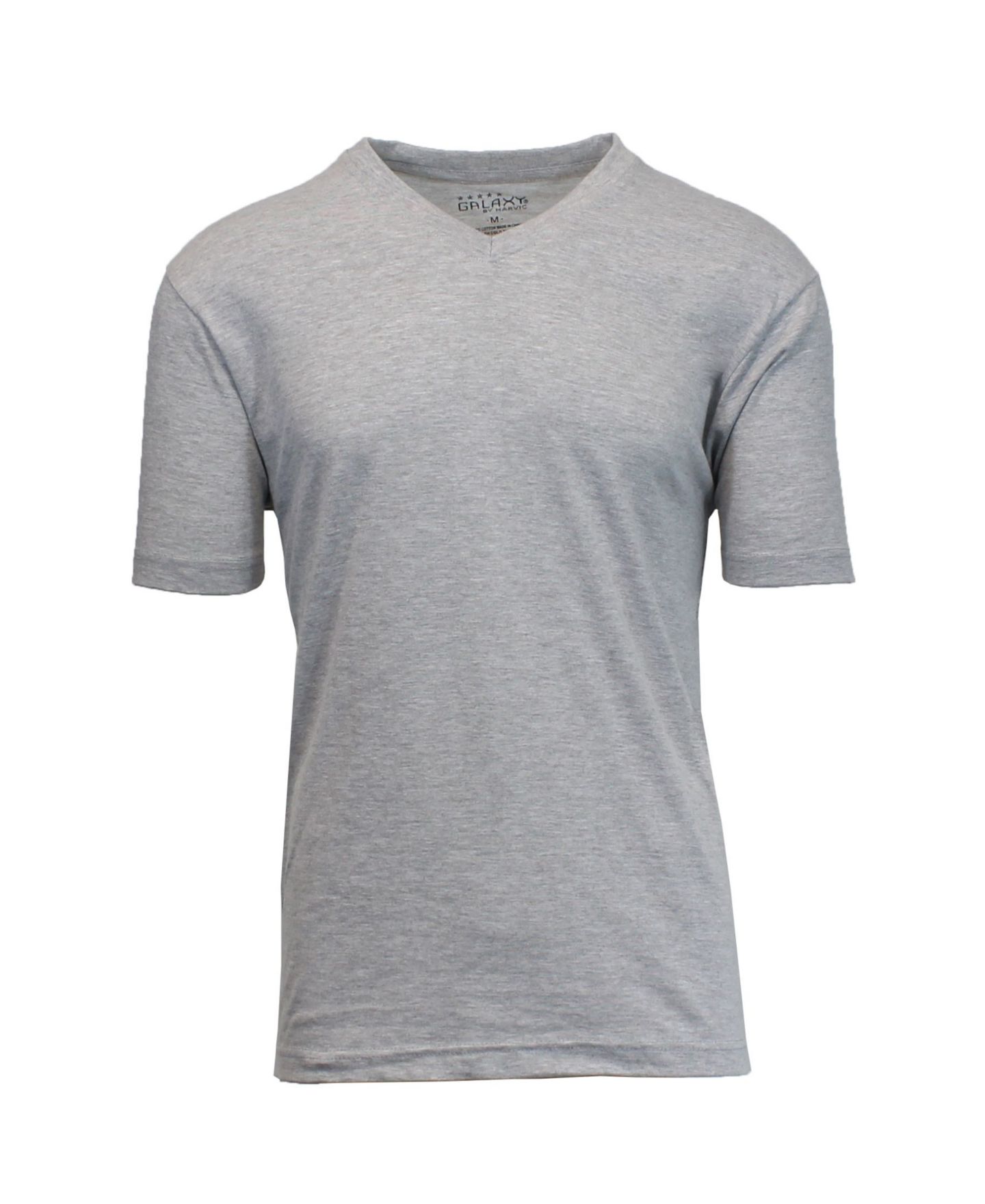 Мужская футболка Galaxy By Harvic Short Sleeve V-Neck, цвет: Меланжевый — фото 1