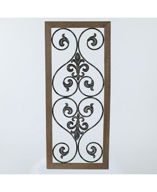 Luxen Home Rectangular Wood And Metal Scroll Wall Decor Reviews