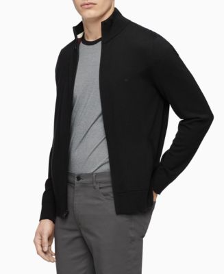 Calvin Klein Men's Merino Wool Full-Zip Sweater & Reviews - Sweaters - Men  - Macy's