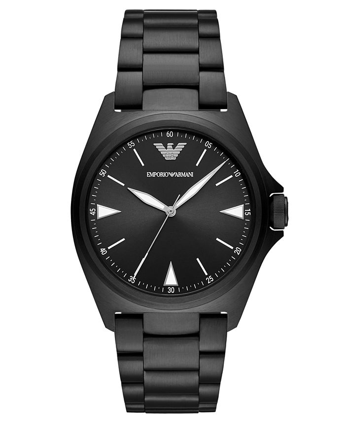 Emporio Armani Men's Black Stainless Steel Bracelet Watch 40mm - Macy's