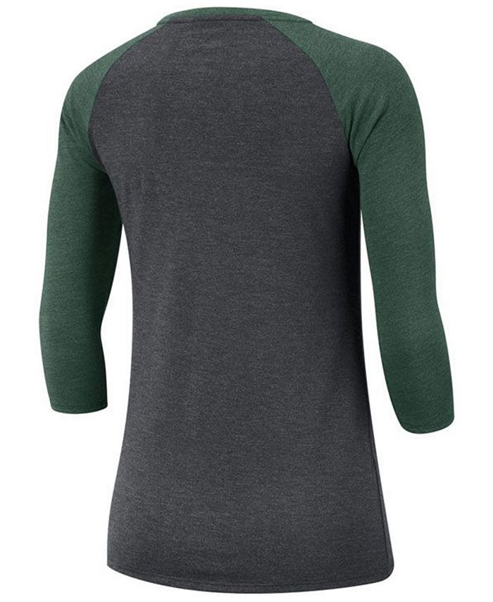 Nike Women's Green Bay Packers Logo Three-Quarter Sleeve T-Shirt ...