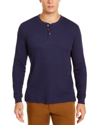 Club Room Men's Thermal Henley Shirt, Created for Macy's & Reviews - T ...