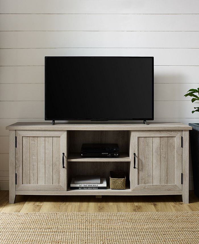 Walker Edison Modern Farmhouse Grooved Door TV Stand & Reviews