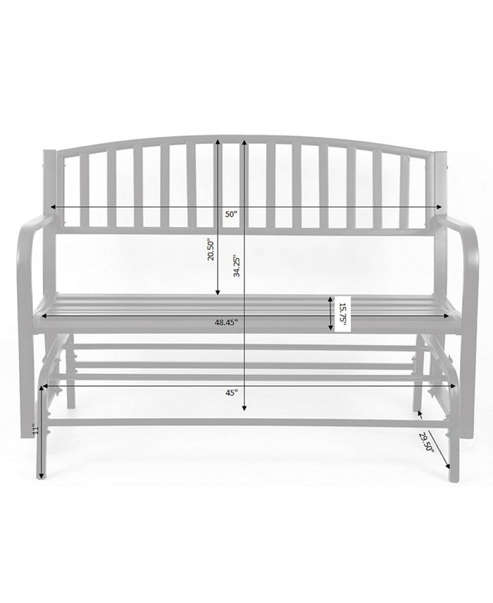 Gardenised Gardenised Black Steel Patio Garden Park Yard Outdoor Swing